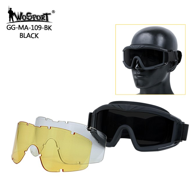 Desert Storm Goggles（lens version）- Black