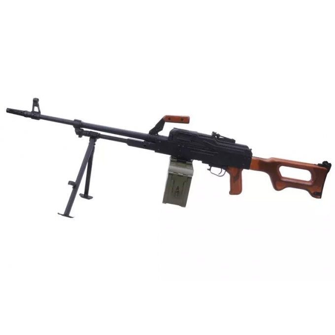 PKM machine gun - real dark wood stock