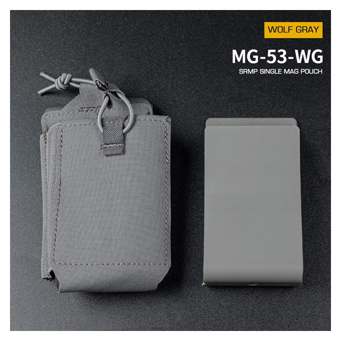 SRMP MOLLE Open Single M4 magazine storage bag/Pouch - Grey