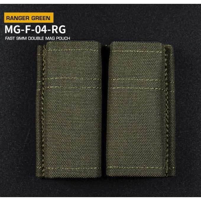 FAST type Double MOLLE sumka na 9mm pistolové zásobníky - Ranger Green