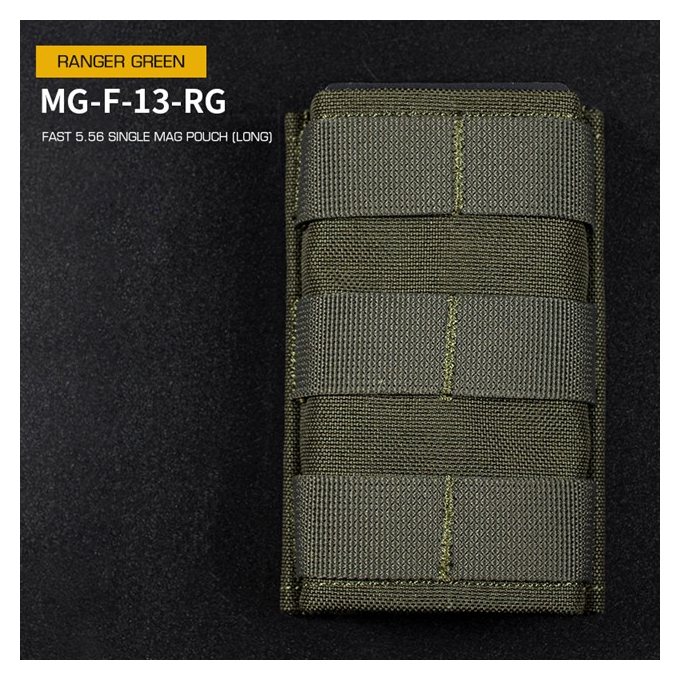 FAST Type Single 5.56 Magazine Pouch (Long) - Ranger Green