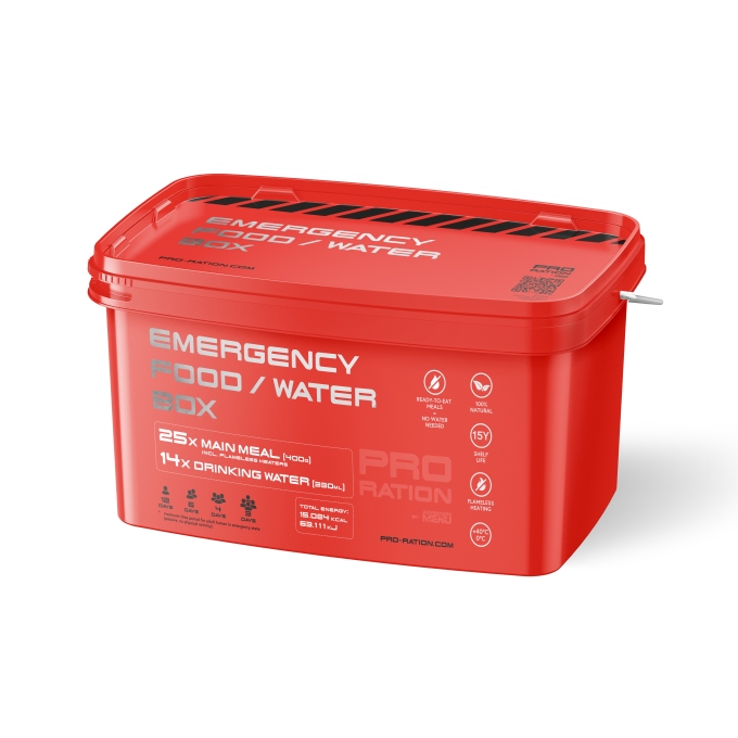 Nouzové balení potravin Emergency Food/Water BOX (25 porcí)