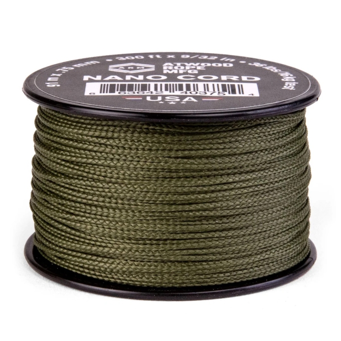 Šňůra NANO nylon PARACORD 0,75mm (90m) - zelená