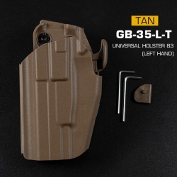 WST Universal Belt Holster GB35 Full size (Glock 17, P226, M92F) , Left Hand - Tan