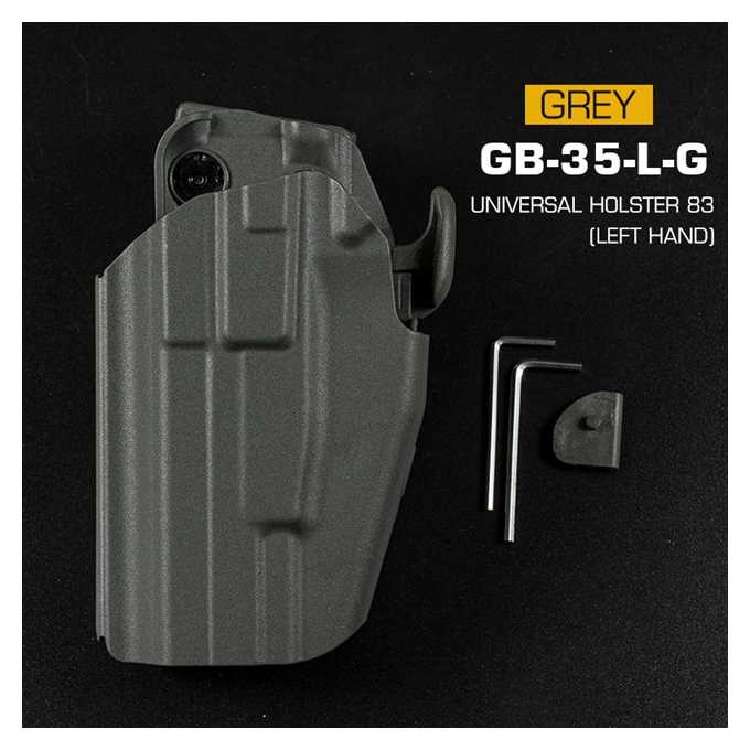 WST Universal Belt Holster GB35 Full size (Glock 17, P226, M92F) , Left Hand - Grey