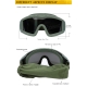 WST Desert Storm Goggles, 3 Lenses set - Tan