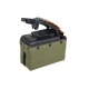 Electric box magazine for A&K M249 with imitation ammunition, 2000 BBs - Olive