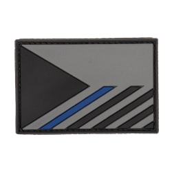 Patch PVC 3D gumový - Vlajka AČR/PČR bojová šedá - BLUE LINE, 75 x 50 mm