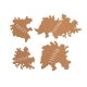 ANAREUS Pack of 3D Max-SilkLeaf Camouflage Leaves, 60 Pcs - Brown