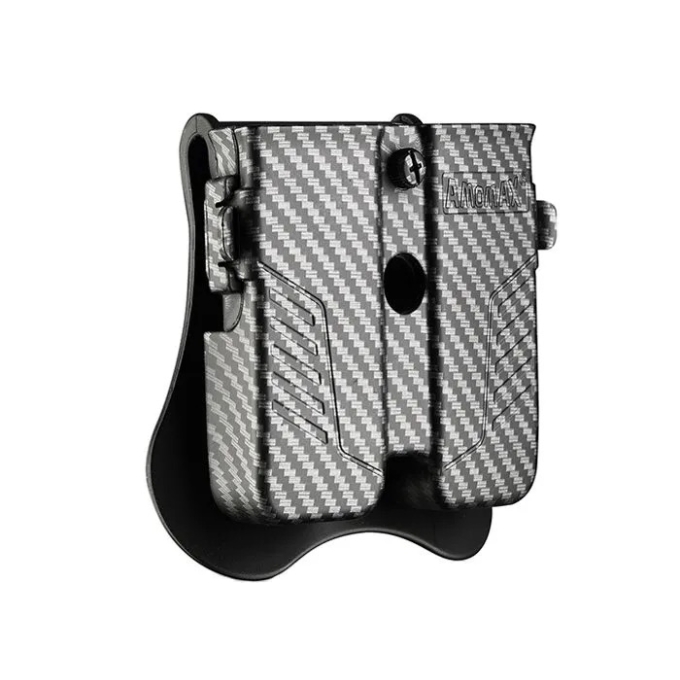 AMOMAX Universal Double Pistol Magazine Pouch - Carbon