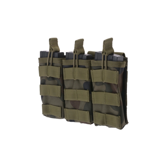 GFC molle trojsumka na puškové zásobníky (M4/M16/AK), otvorená - wz.93 PL Woodland