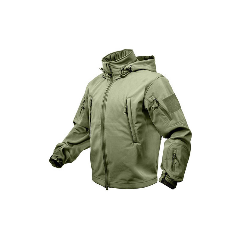 TACTICAL hooded jacket softshell OLIVE