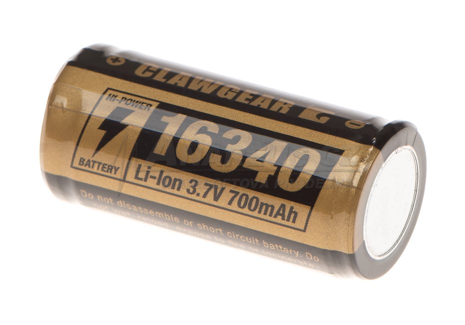CLAWGEAR Dobíjecí baterie 3,7V CR123A/16340 700 mAh